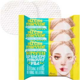 Almohadillas desmaquillantes suaves y rápidas para labios y ojos para maquillaje resistente al agua, almohadillas de doble cara, almohadillas desmaquillantes Purefull para aliviar el estrés, 90