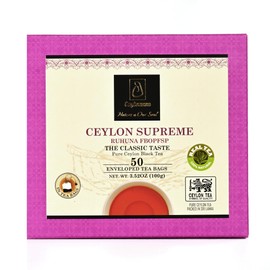 Ceylonzon Ceylon Supreme Flowery Broken Orange Pekoe Fannings Special Tea Classic Taste 50 Individually Foil-Wrapped Tea Bags 80g