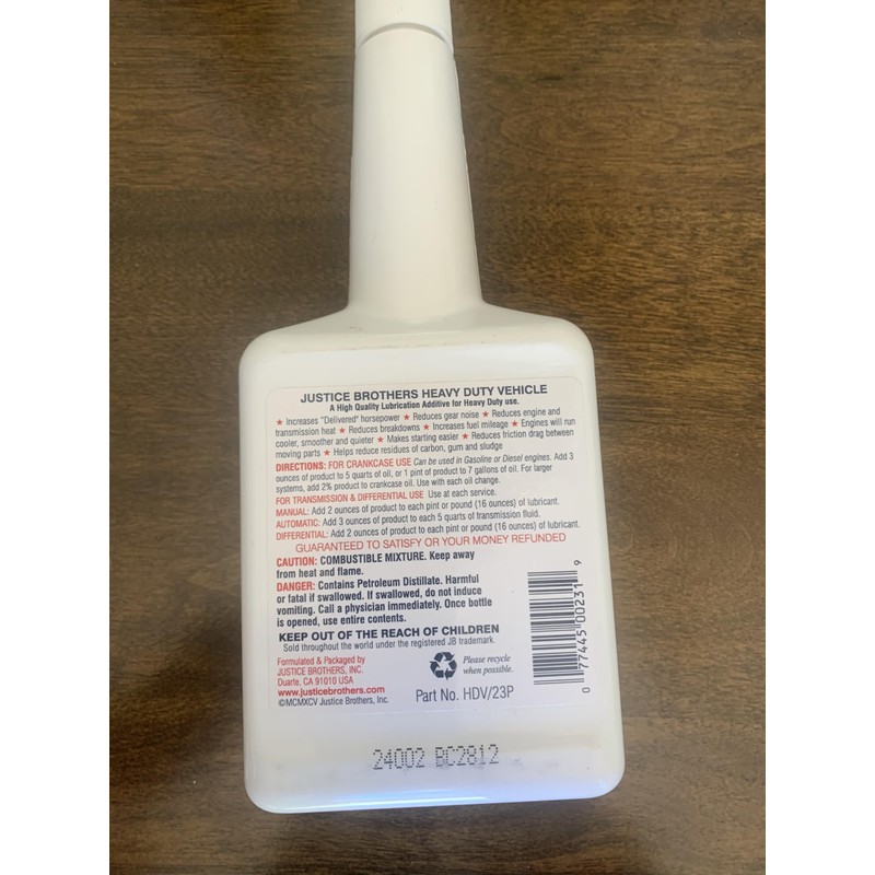 JB Heavy Duty Vehicle Lubrication Additive, 15 oz