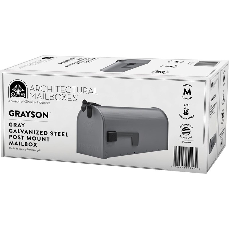 Solar Group ST100000 Postmaster Standard Size Galvanized Steel Rural Mailbox