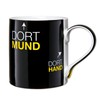 BVB Borussia Dortmund Tasse, dort Herz, dort Mund, schwarz, 0,3