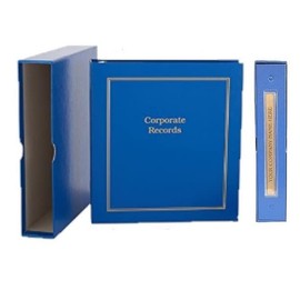 LLC Kit (Blue) - Binder, Slipcase, Operating Agreement, Membership Certificates, Index Tabs & Blue R-542 Self-Inking LLC Seal Stamp