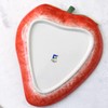 FORLONG Ceramic Red Strawberry Chip and Dip Serving Trays, Appetizers