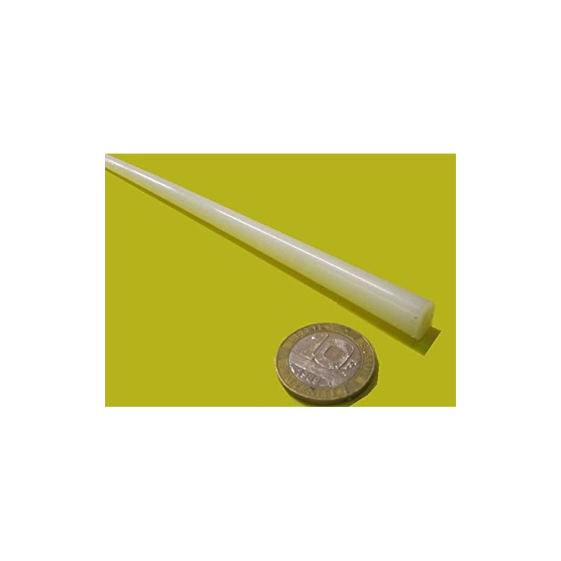 Natural Nylon Extruded Round Rod .375" (3/8") x 5 Ft