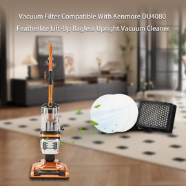 Replacement Filter Compatible with Kenmore DU4080 DU4399 Featherlite Lift-Up Bagless Upright Vacuum,Part # 520273, 2 HEPA filters + 4 Foam & Felt Filters