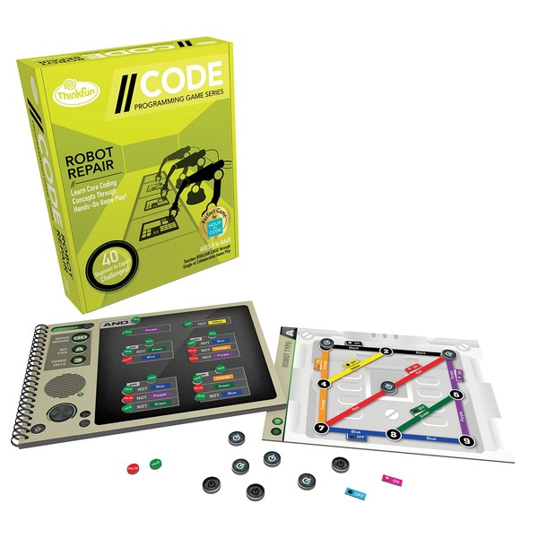 Think Fun Robot Repair Coding Board Game and STEM Toy for Boys and Girls Age 8 and Up