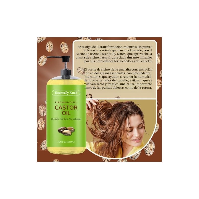 Essentially KateS- Aceite de ricino 16,9 fl oz - 100%
