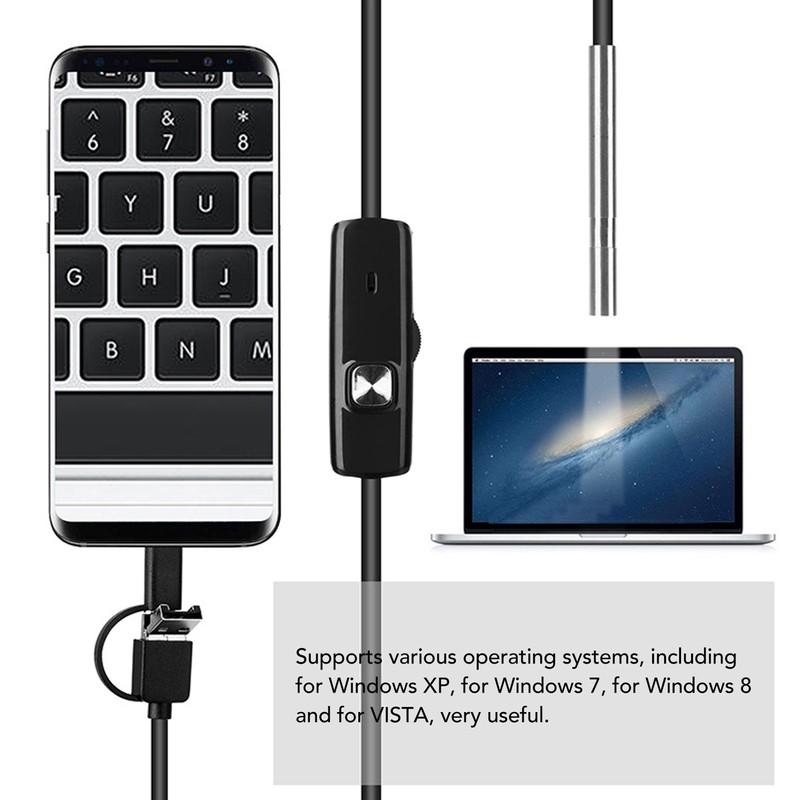 Endoscope 5.5mm 3 in 1 USB Borescope Camera IP67 Waterproof