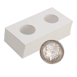 Cardboard Coin Holder, Messar 50PCS Cardboard Coin Flip Coin Pocket Holder Quarter for Silver Dollar Pennies Coin Collection (50pcs)