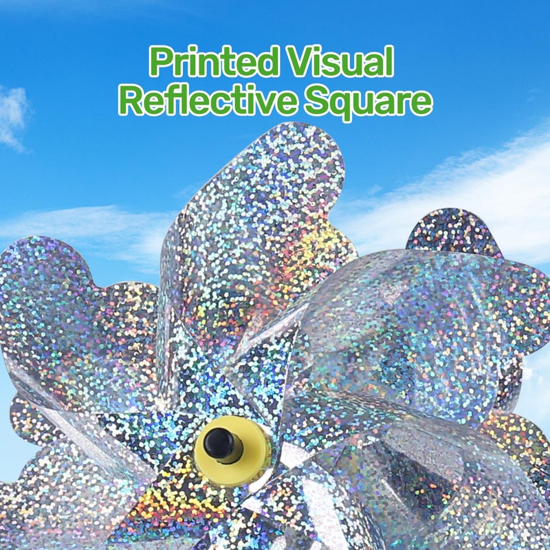BATTIFE Reflective Pinwheels for Yard and Garden, Pre-Installed Sparkly Blind
