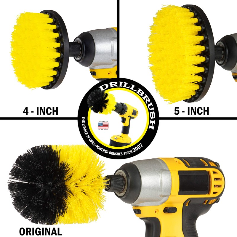 Drill Powered Rotary Scrub Brushes for Shower, Tub, Sink, Tile