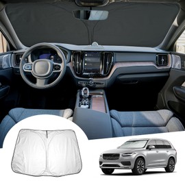 GAFAT For XC90 2016-2024 2025 Sun Protection Front Windscreen Inside, XC90 Recharge Hybrid PHEV Windscreen Parasol Sun Visor, Cooling, UV Protection, XC90 Accessories