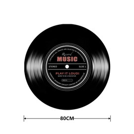 Aomesinc Vinyl Record Area Rug, Fashion Vinyl Record Pattern Floor Mat, Round Non Slip Rug((80X80cm),Style B)