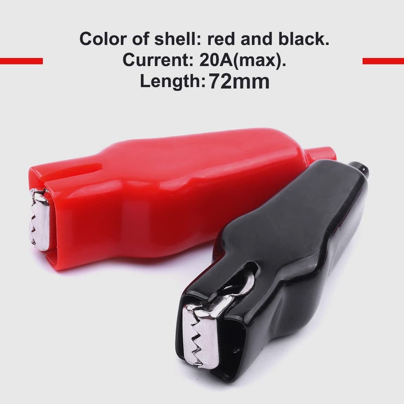 ATOPLEE 20PCS Alligator Clips Electrical,20A Insulated Spring Loaded Alligator Clamps,Truck