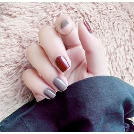 Short Nail Tips, Solid Color Nail Tips, Side Heads, Multicolor Matching, Beautiful, Cute, Handmade Nail Tips, Pack of 24 (T9)