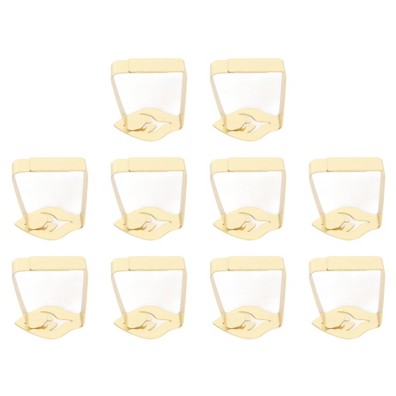 10Pcs Tablecloth Clips Stainless Steel Leaf Style Anti Slip Multi