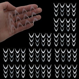 120PCS Dual Forms French Tip Nail Stickers Self Adhsive，Silicone French Manicure Stickers for Nail Mold，Silicone Nail Form Sticker French Tip Stickers Nail Extension， Gel Extension Quick Building