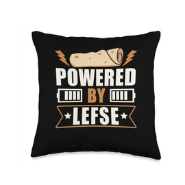 Powered By Lefse Flatbread Norwegian Cuisine Throw Pillow