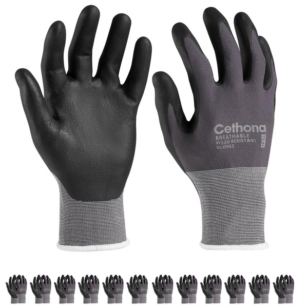 Cethona Safety Work Gloves MicroFoam Nitrile Coated - 6/12 Pairs,
