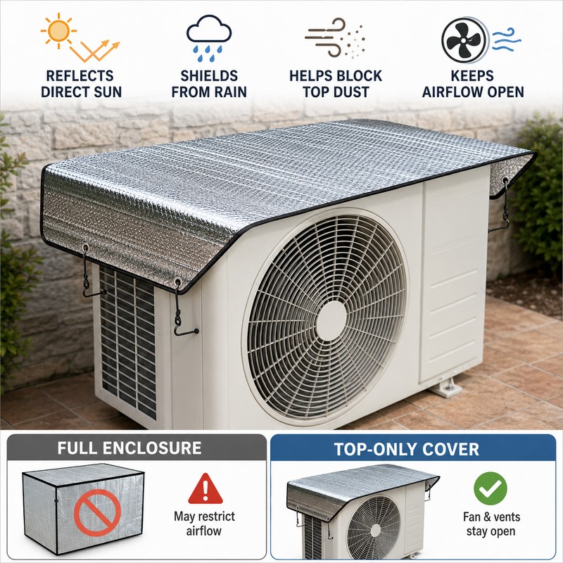 2 Pack Outdoor Air Conditioner Cover Waterproof Rainproof AC Unit