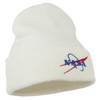 e4Hats.com NASA Logo Embroidered Long Knit Beanie - White OSFM