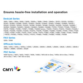 CMYi 21 22 Replacement Combo Pack Ink Cartridges for HP OfficeJet 4310, 4315, 4315v, 4315xi, 4350, J3508, J3600, J3606, J3608, J3625, J3635, J3640, J3650, J3680, J5508, J5520 (2 Black, 2 Color)