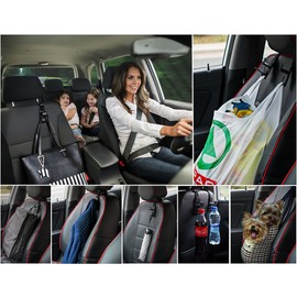 Heroway Magic Headrest Hooks for Car, Purse Hanger Headrest Hook Holder for Car Seat Organizer Behind Over the Seat Car Hooks-Hang Purse or Grocery Bags,Black,4Pack