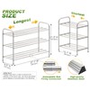 SKIKEN 3-Tier Stainless Steel Shoe Rack - 4-Rod Extendable &