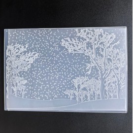 WooYangFun 3D Merry Christmas Snow Forest Embossing Folder for Card Making Floral DIY Plastic Scrapbooking Photo Album Card Paper DIY Craft Decoration Template Mold