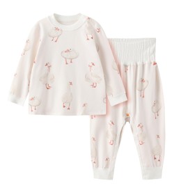 Cherie Kids Organic Cotton Soft 0-24 Month 2-Piece Baby Pajama Set for Boys and Girls Unisex Long Sleeve