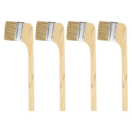 HARFINGTON Paint Brush 4Pcs 3" Brush Width Reusable Variety Angled Bend Brushes Radiator Paint for All Latex Oil Painting Furniture Walls Treatment, Brown