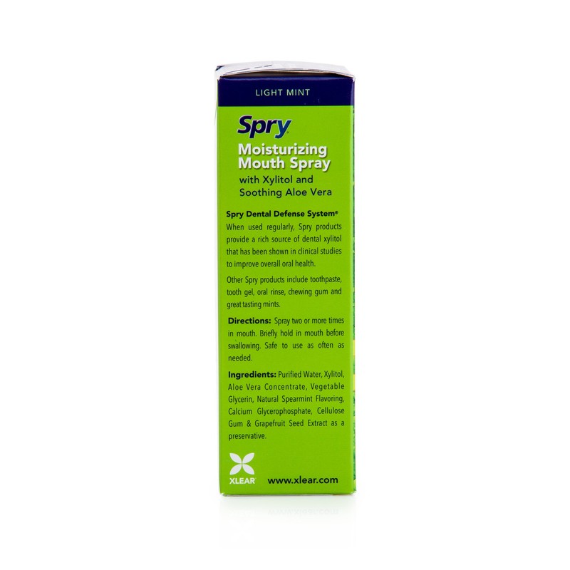 Spry Natural Xylitol Moisturizing Dry Mouth Spray, Stop Bad Breath,