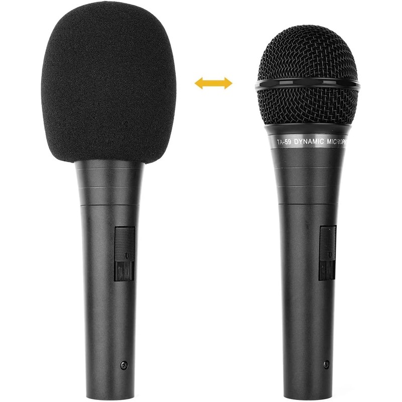 6 PCS Microphone Windscreen Black Foam Handheld Cover, Mic Covers