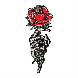 CHBROS Skeleton Hand Rose Patches, Embroidered Patch Applique, Iron on Patches For Clothing Jackets T-Shirt Backpacks...