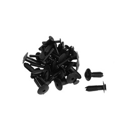 Motoforti 20 Pcs 6mm Hole Push Type Plastic Rivet Fastener Clips Black Long-lasting