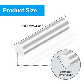 iMeistek Aluminium Round Rods, 12 mm Diameter, 100 mm Length Round Rods Made of Solid Aluminium for RC Cars Models, Industrial Machines, DIY Crafts (Pack of 3)