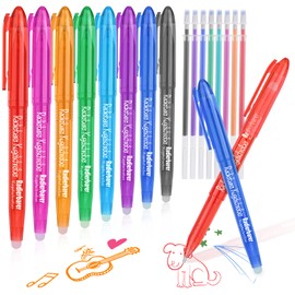 VOCIBO Erasable Ballpoint Pen Set (8 Pieces Erasable Ballpoint Pen + 8 Pieces Refills)