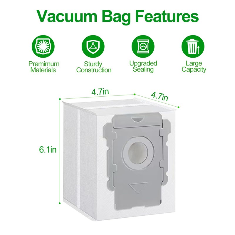 Omiracle 12 Pack Vacuum Bags Compatible with iRobot Roomba i3+,