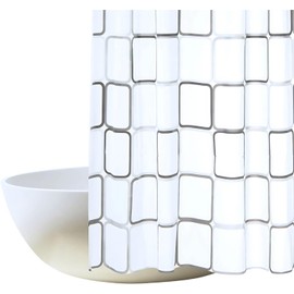 generisch Shower Curtain, 180 x 200 cm, White, Anti-Mould, Waterproof and Washable, PEVA Premium Material Bath Curtain with 12 Shower Curtain Rings