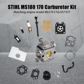MS170 MS180 C1Q-S57A Carburetor Kit for Stihl 017 018 MS 170 180 180C MS170 MS180 MS170C MS180C Chainsaw/Lawnmower with Air Filter Tune Up Kit