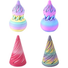 Spiral Cone Fidget Toy, 3D Printed Fidget Toy Set of Four, Includes Two Cone Shapes and Two Gourd Shapes, Ideal for Stress Relief and Focus Enhancement, Unique Desk Decor for Office or Home Use