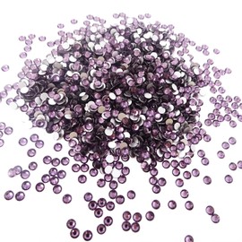 Honbay 1440PCS 5mm ss20 Sparkly Round Flatback Rhinestones Crystals, Non-Self-Adhesive (Dark Purple)