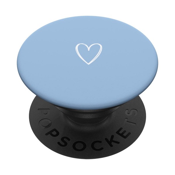 Pastel Blue Cute Heart PopSockets Swappable PopGrip