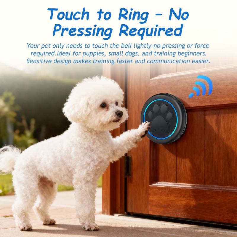 Soft Ring Blk Dog Bells to Go Outside - Wireless