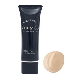 Veil & Co SPF 40 PA+++ Natural Skin Veil, UV Cream, Sunscreen, 1.1 oz (30 g), 2 Months Worth (UV Absorber Free/Waterproof)