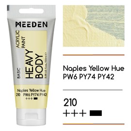 MEEDEN Acrylic Paint Naples Yellow Hue: Bundled with Titanium White Color - 100ml/3.38oz x 2 Bulk Heavy Body Acrylic Paint Tubes for Art Craft Painting