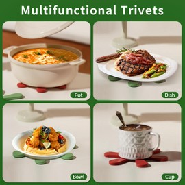 Tree Trivet Set,Silicone Trivets for Hot Dishes/Bowl/Cup/Pots and Pans, Hot Pads for Kitchen Countertops