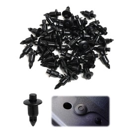 Set of 50 Black Plastic Rivets for Car and Motorcycle Mounting Clips Trim and Underbody Hole 6mm Compatible with Ya-maha, Su-zuki, Ka-wasaki