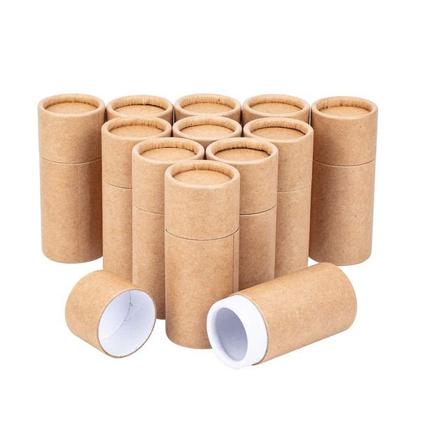 BENECREAT 12 Pcs 10ml Wood Colored Kraft Paper Tubes Kraft Tubes with Lids Colored Pencil Boxes Tea Canisters Coffee Beans Gift Packaging Storage Containers Packaging