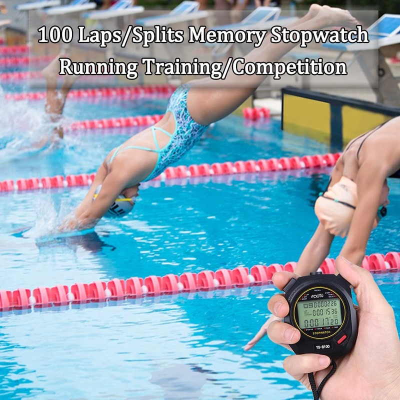 FCXJTU Digital Sports Stopwatch Timer 100 Rounds / Split Memory